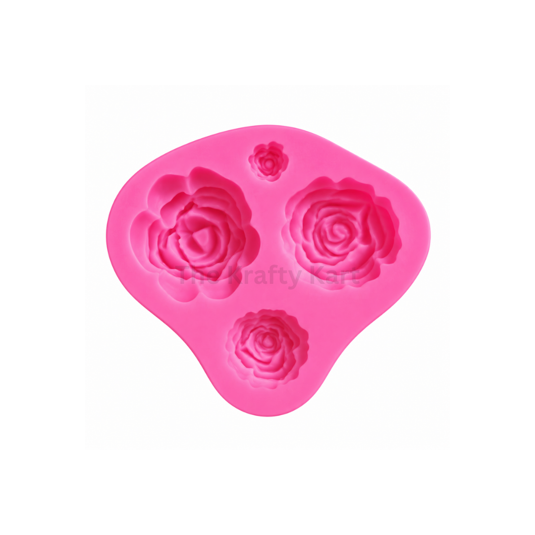 4 Cavity Rose Flower Handmade Mould