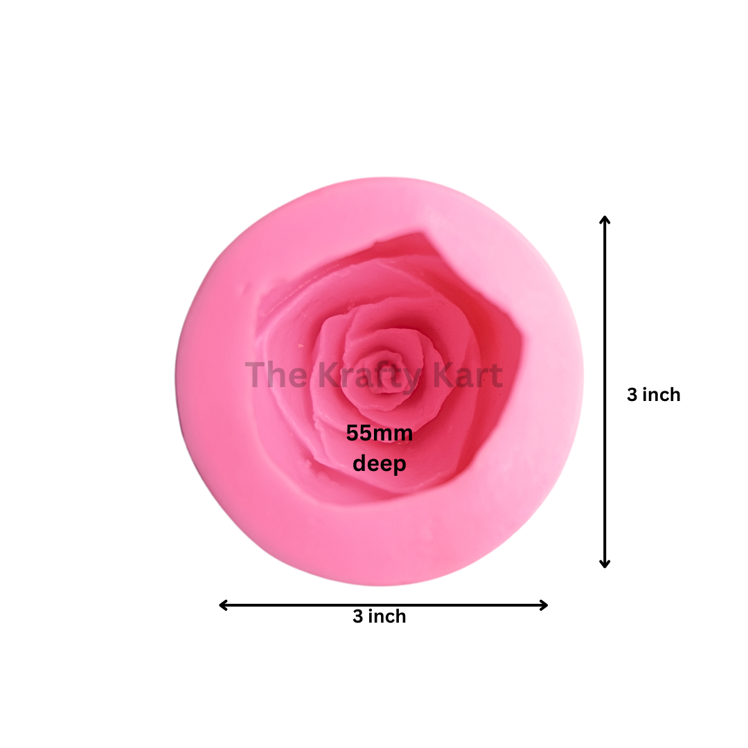 Rose Flower Pink Candle Mould (C)