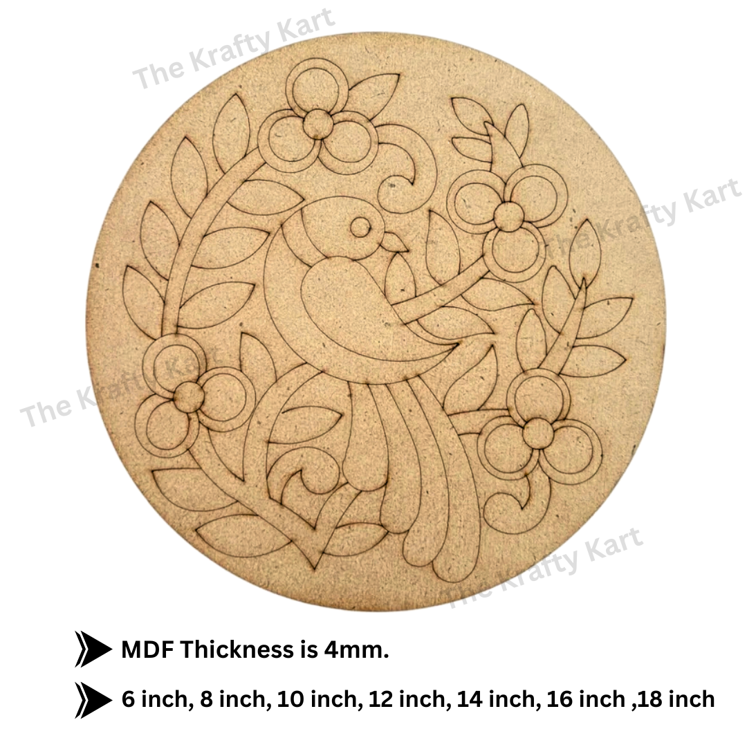 Pre Marked Round Peacock Mdf (C)
