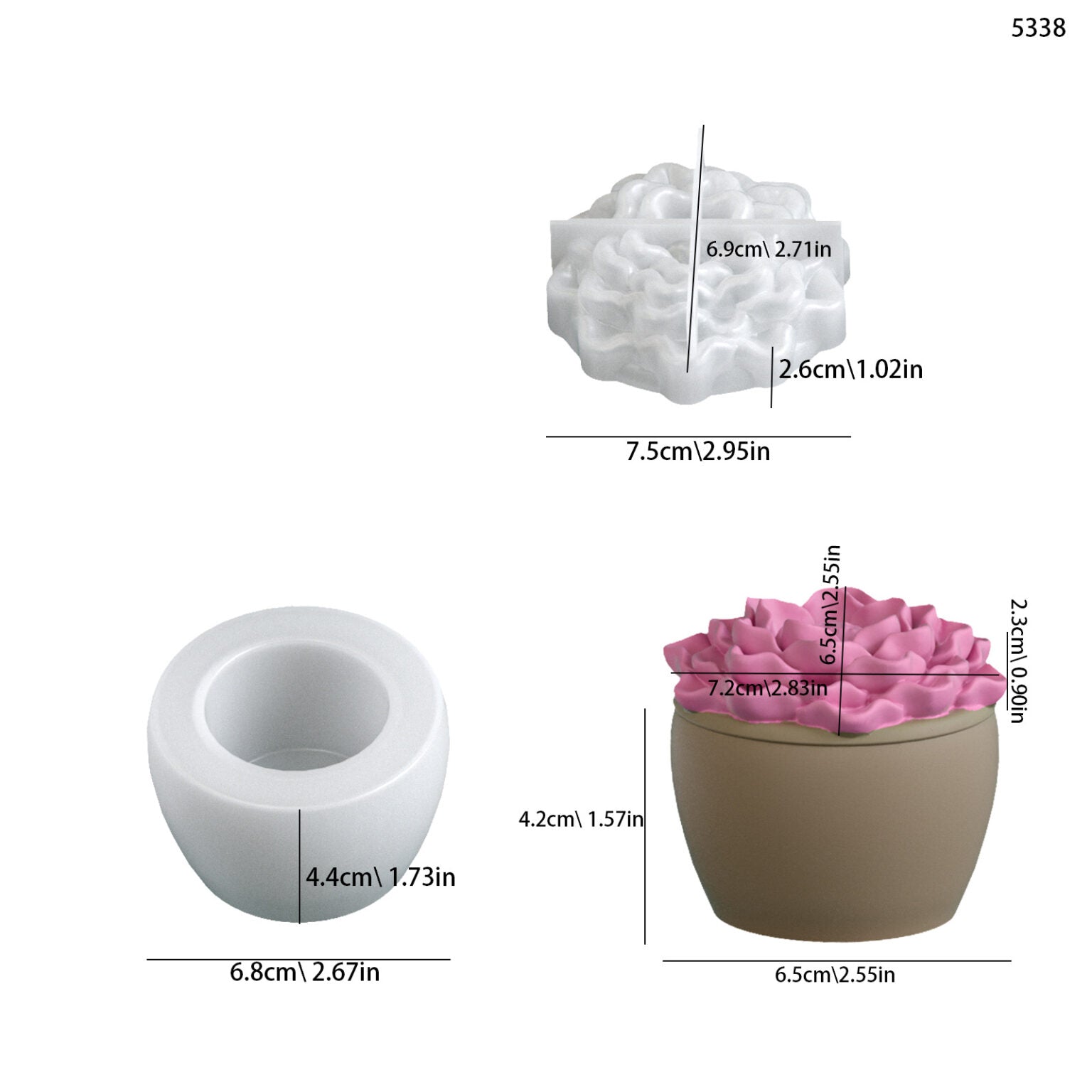 Peony Flower Storage Box Mould