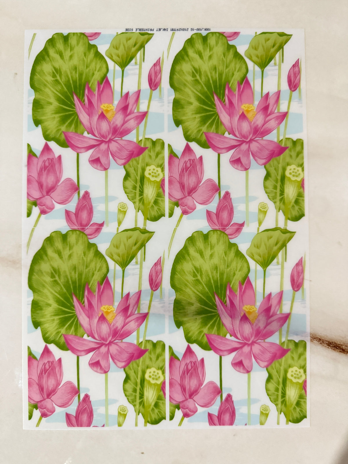 A4 Insert Sheet - Lotus (J)