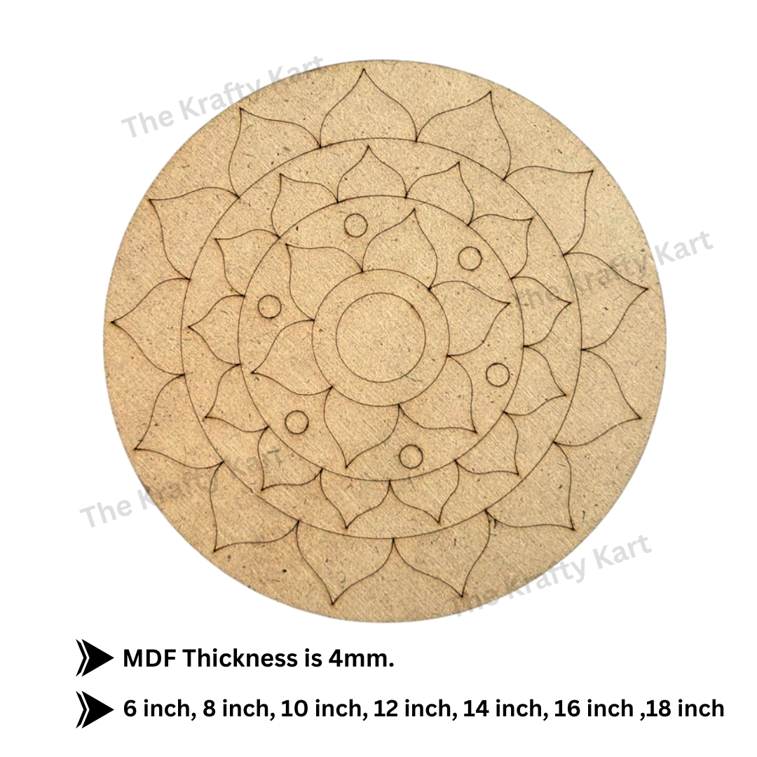 Pre Marked Round Mandala Mdf (B)