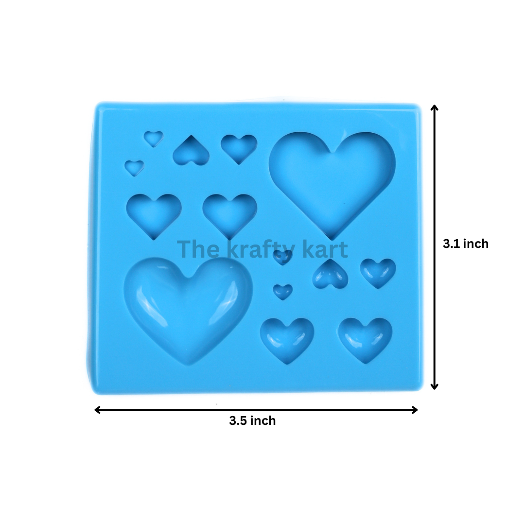 16 in 1 Heart Blue Mould