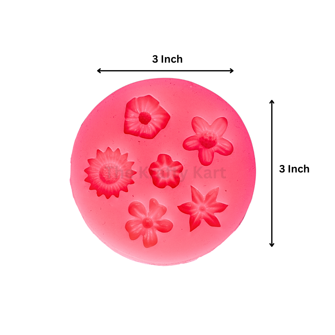 5 Cavity Flower Pink Candle Mould