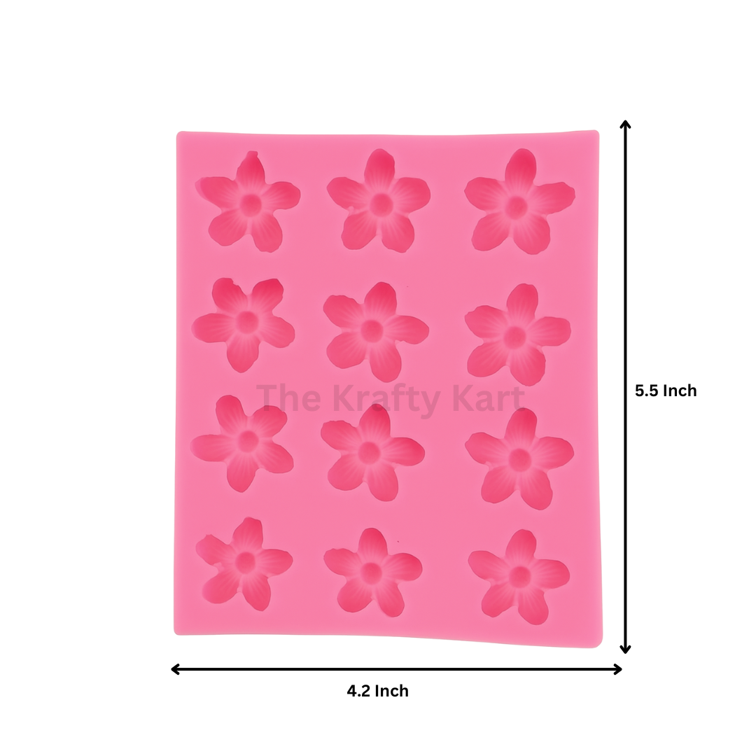 12 Cavity Flower Pink Candle Mould