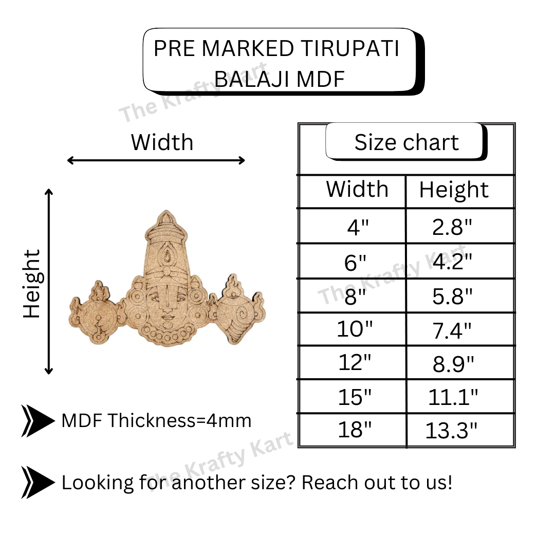Pre Marked Tirupati Balaji Mdf (B)