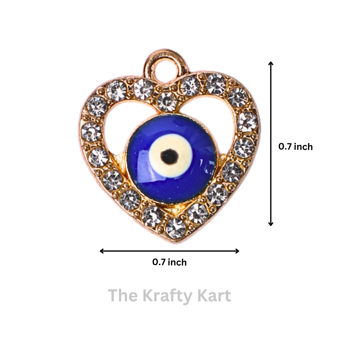 Charm - Diamond Heart Evil Eye (201)