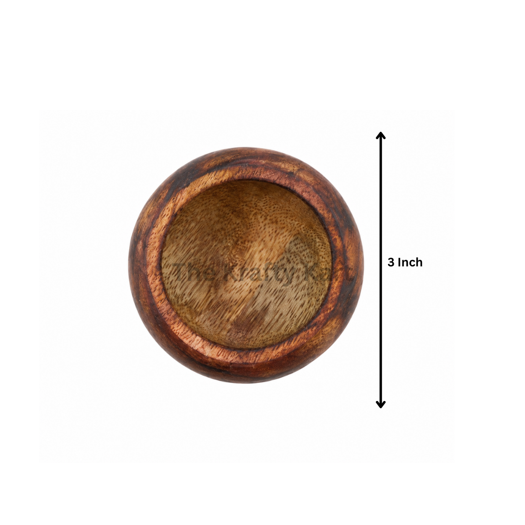 Wooden Candle Round Curve Bowl