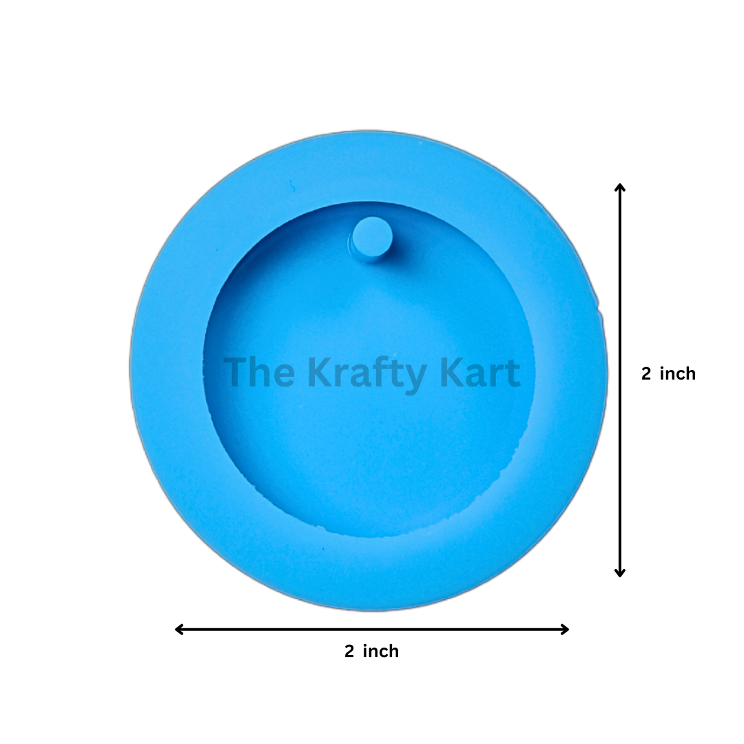 Round Border Keychain Blue Mould