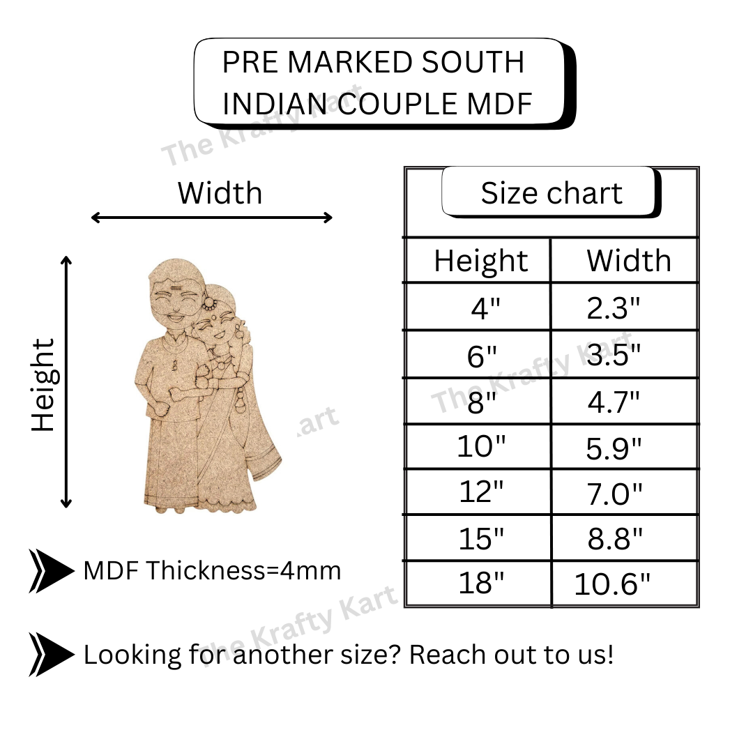 Pre Marked South Indian Couple Mdf
