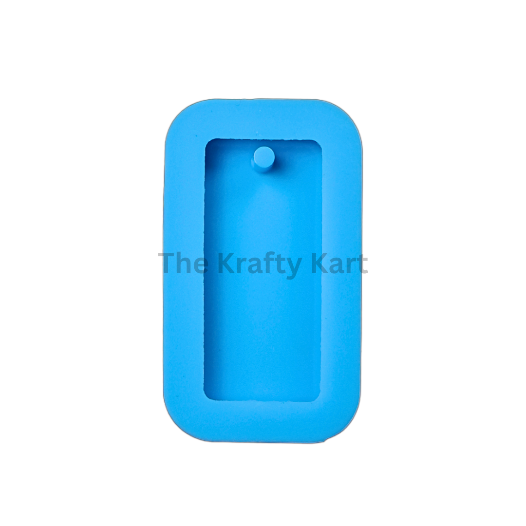 Rectangle Border Keychain Blue Mould