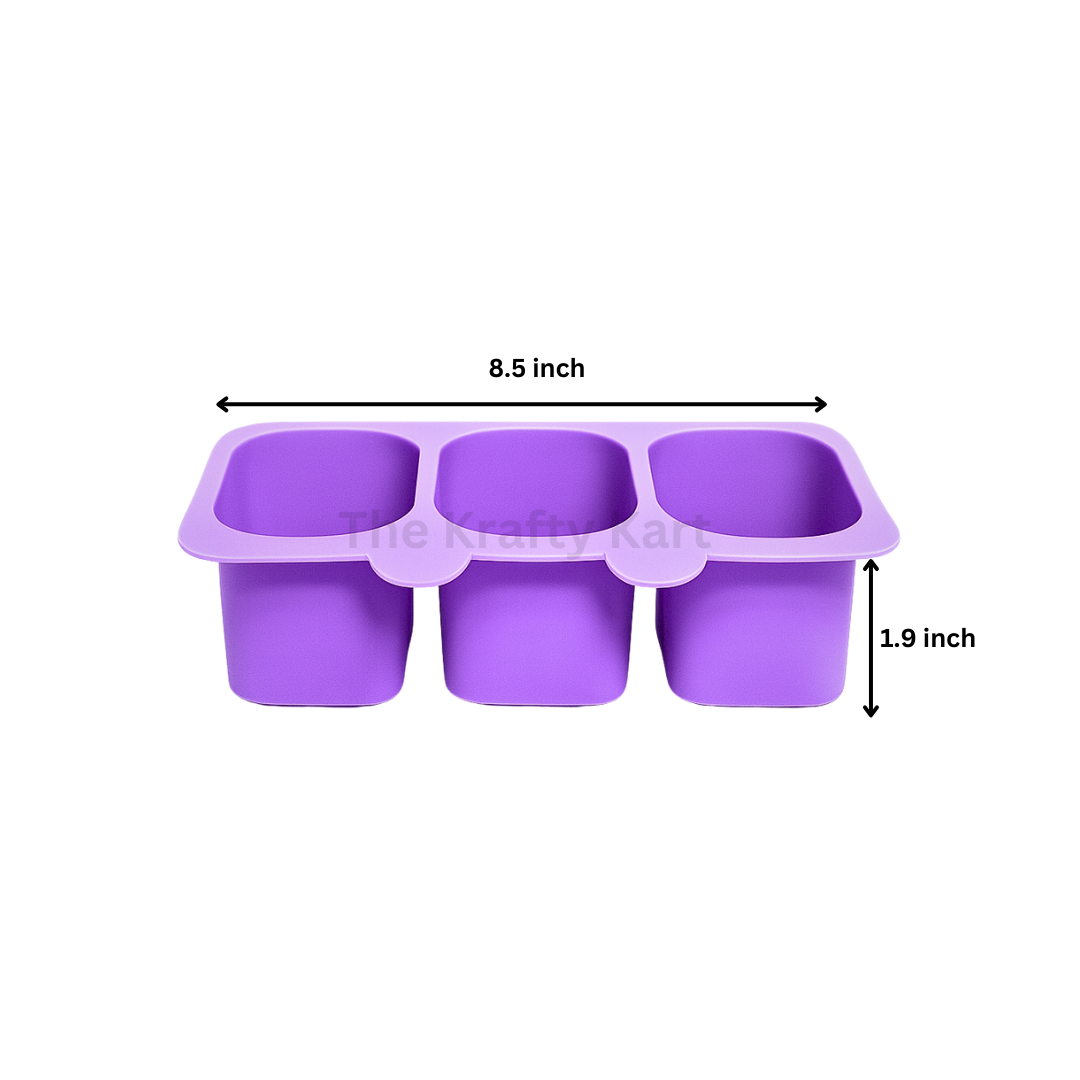 3Pcs Square T-Light Holder Mould