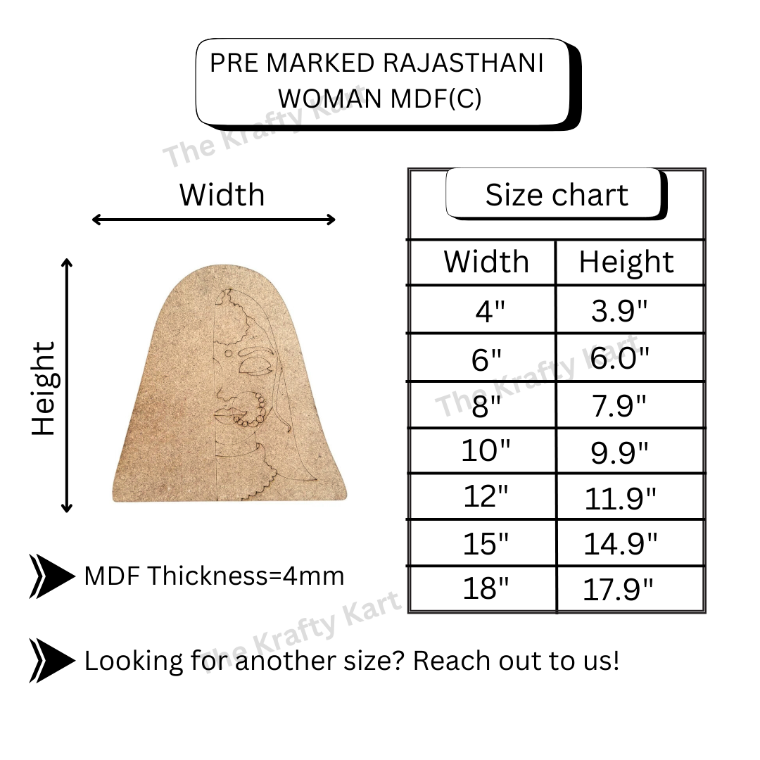 Pre Marked Rajasthani Woman Mdf (C)
