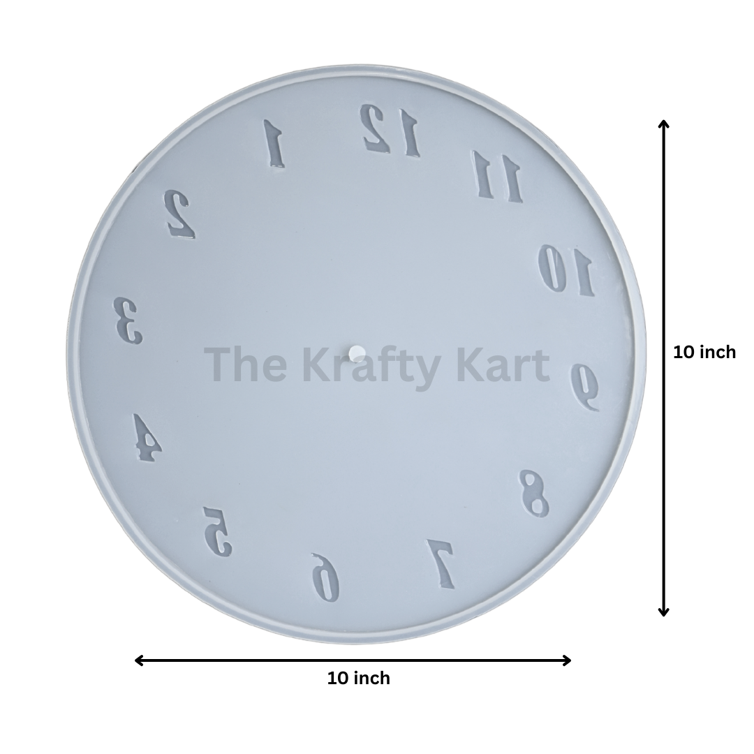 English Number Clock Mould (10")