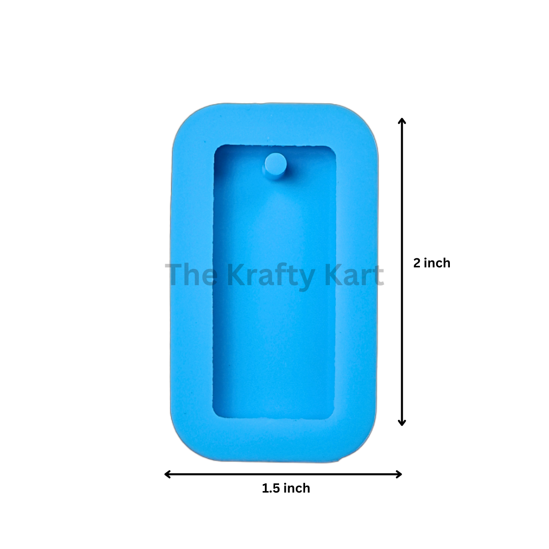 Rectangle Border Keychain Blue Mould