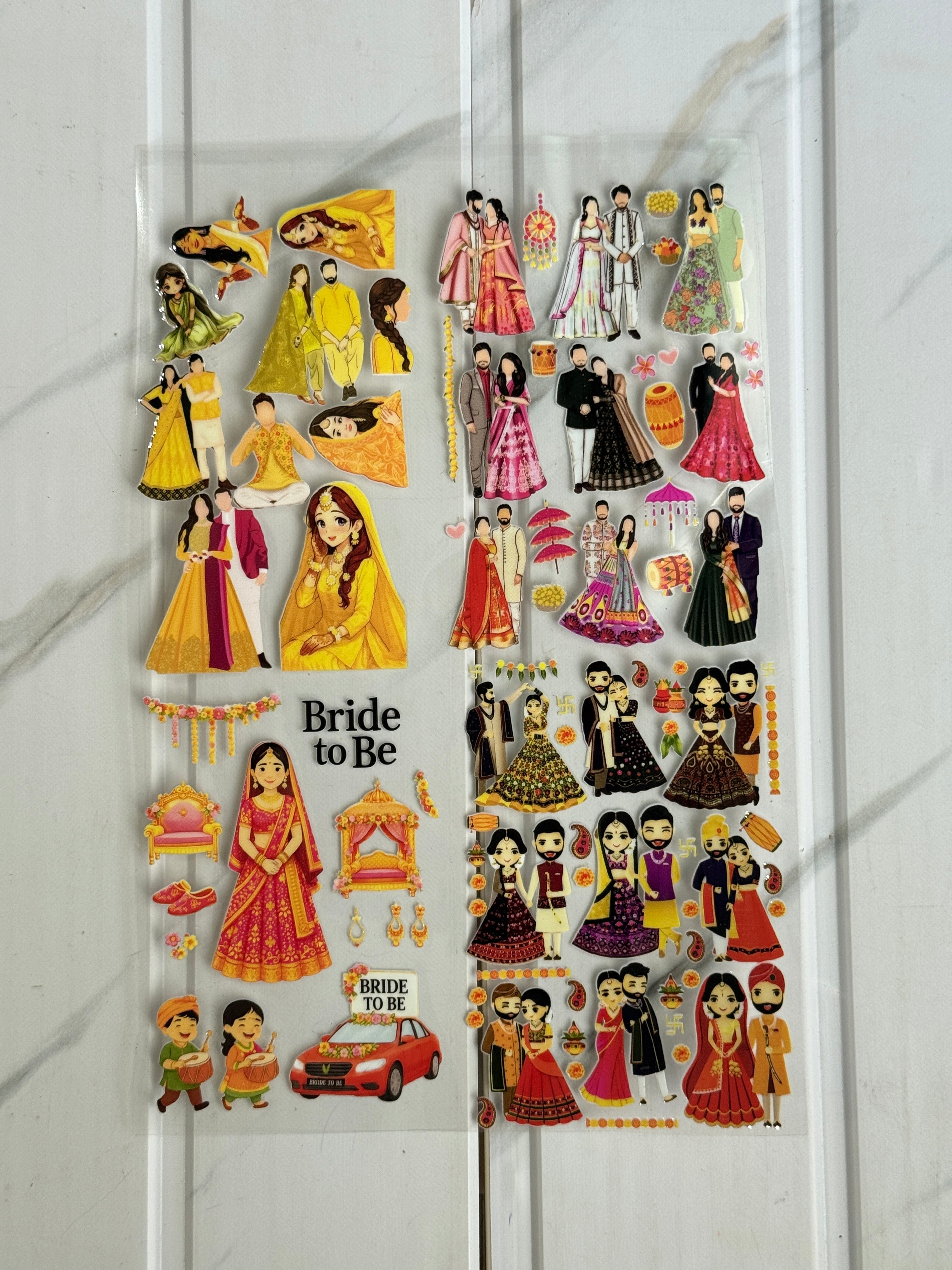 A4 Peel Of Sticker - Bride & Groom