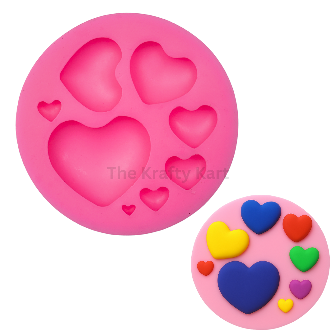 8 Cavity Heart Pink Candle Mould