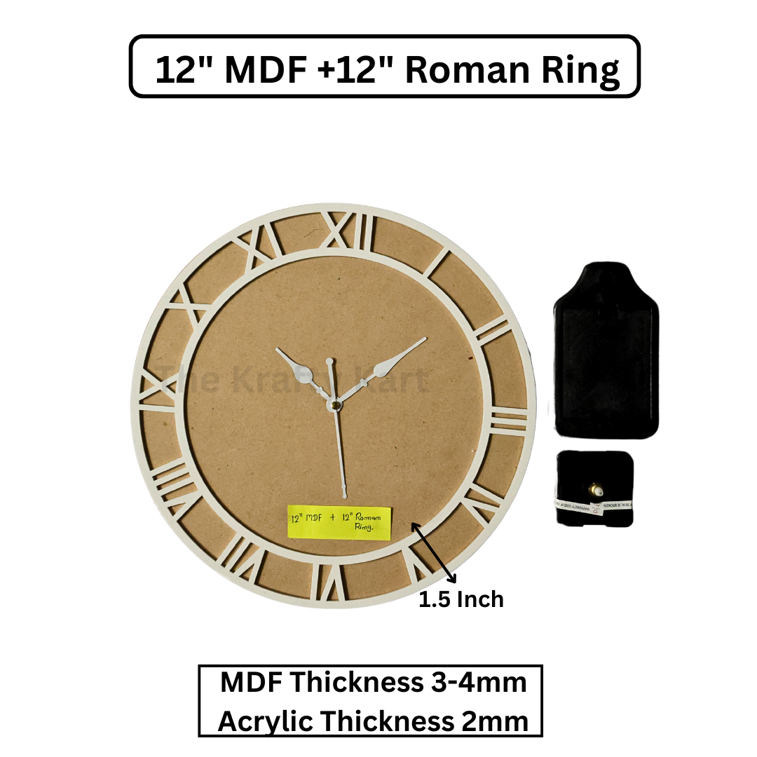 Border Roman Ring Clock Set