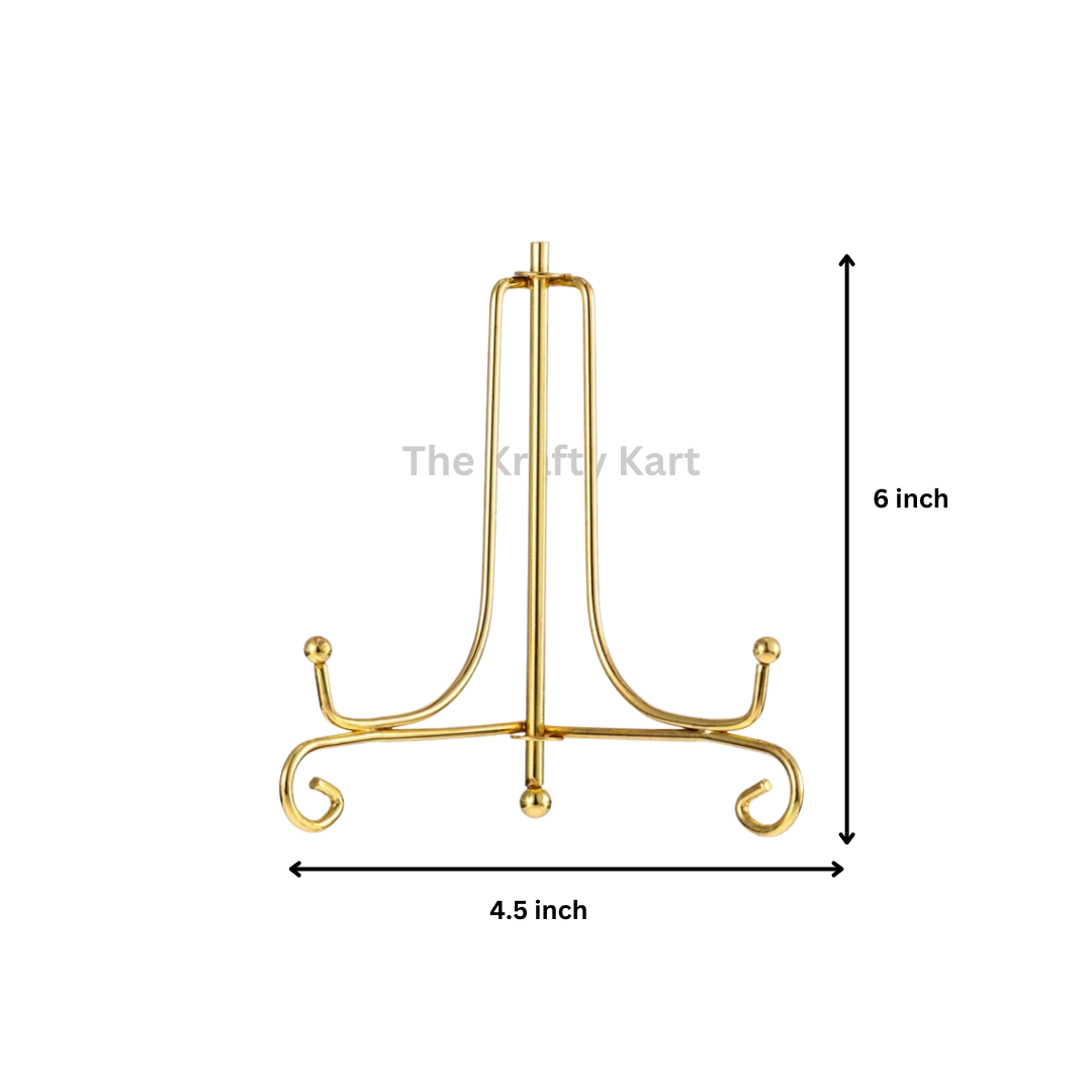 Foldable Curve Metal Stand (Golden)