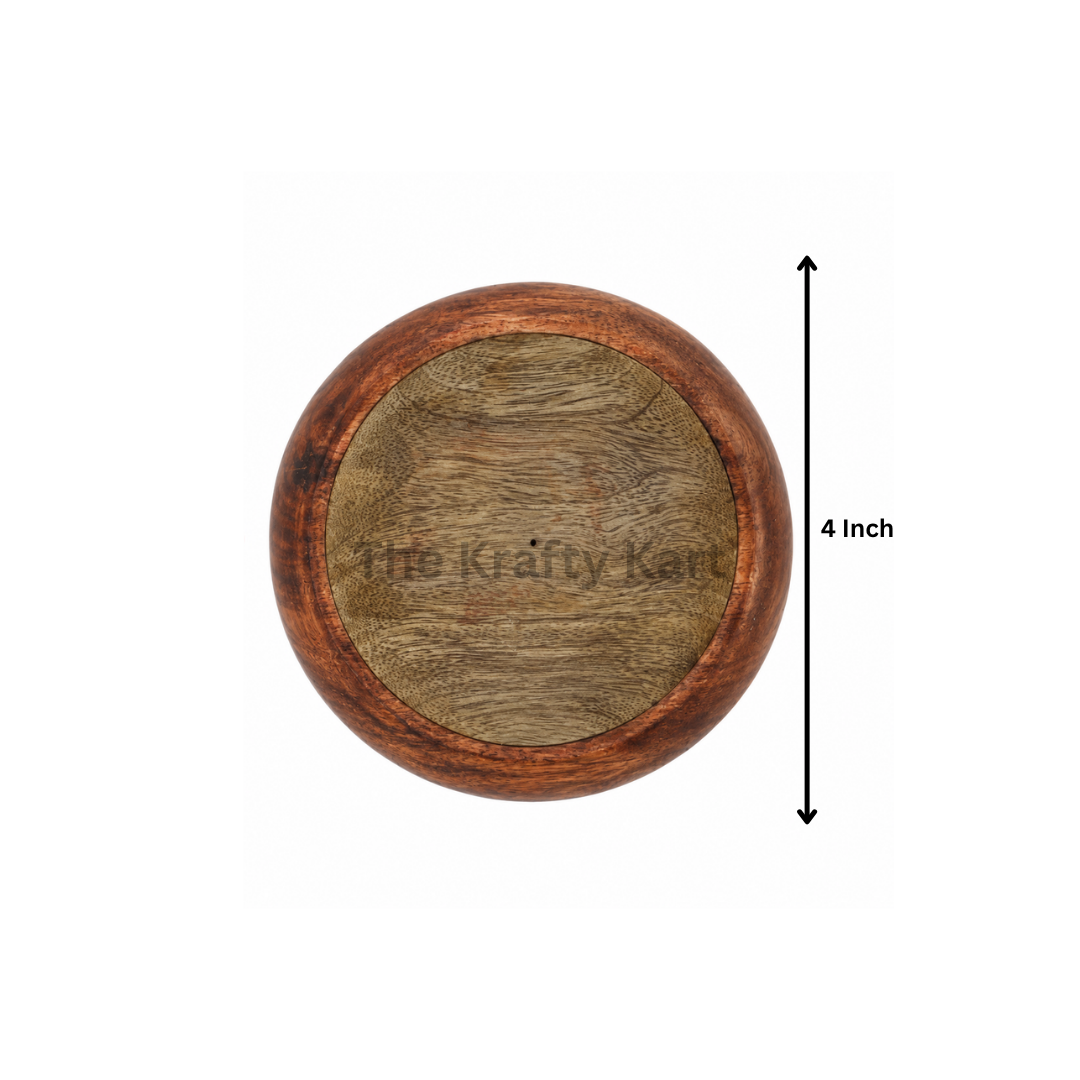 Wooden Candle Round Curve Bowl