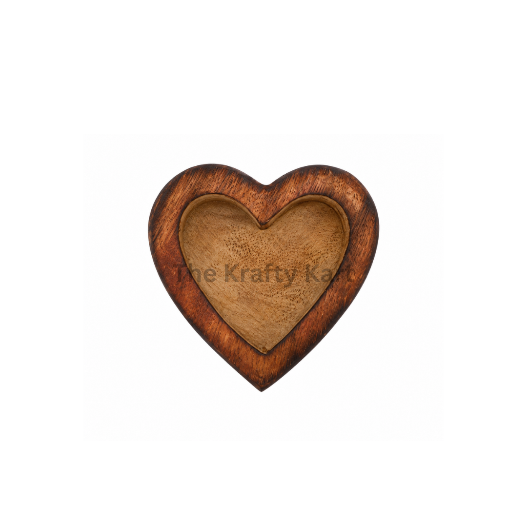 3x3" Wooden Candle Heart Bowl