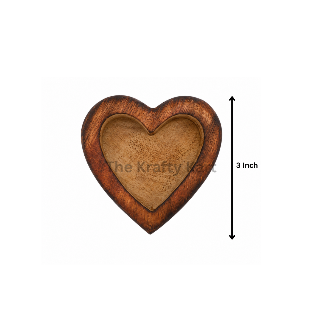 3x3" Wooden Candle Heart Bowl