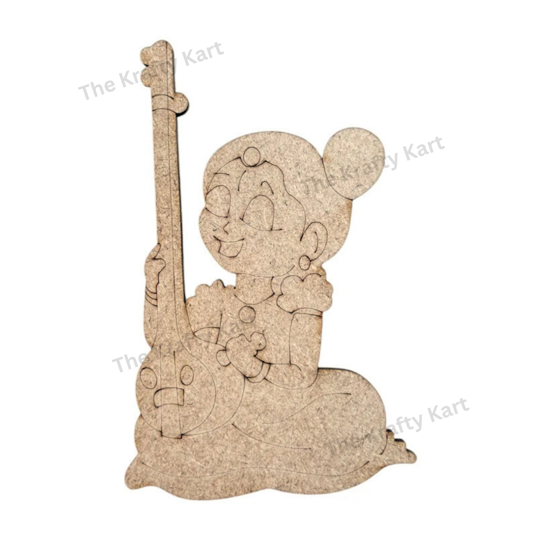 Pre Marked Woman With Sitar Mdf (B)