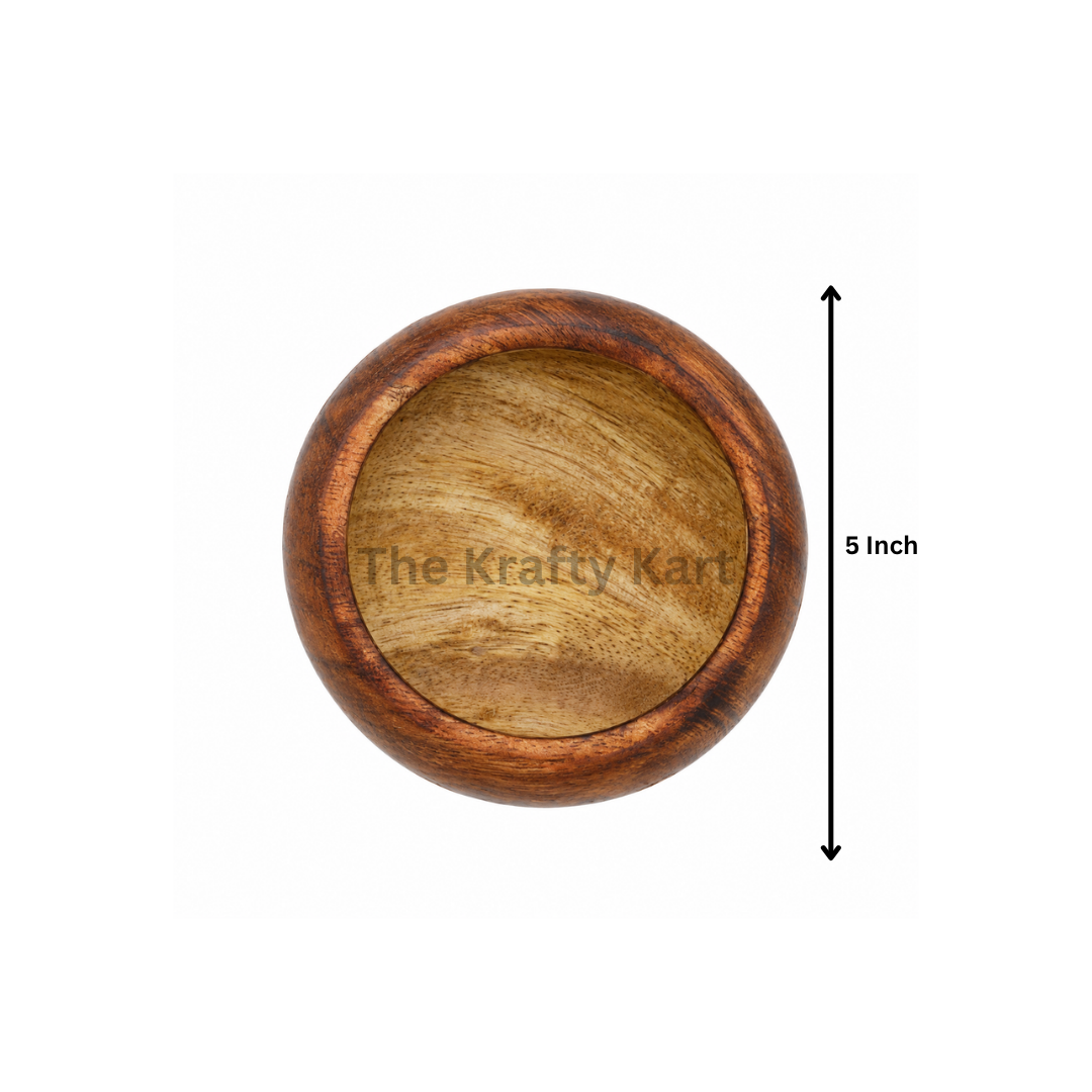 Wooden Candle Round Curve Bowl