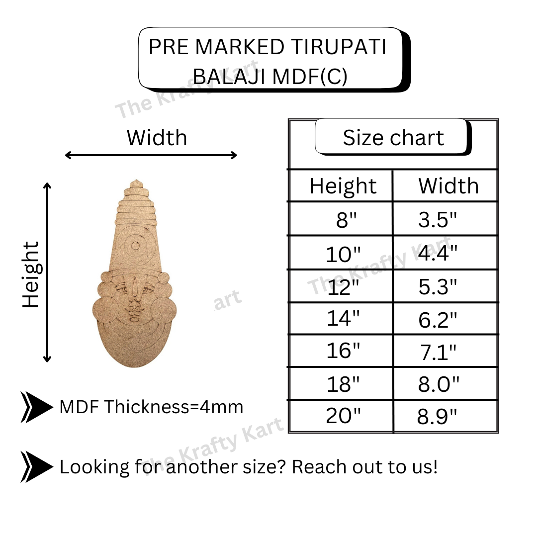 Pre Marked Tirupati Balaji Mdf (C)