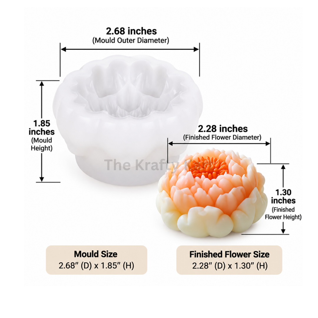 3D Lotus Blossom Flower Candle Handmade Mould