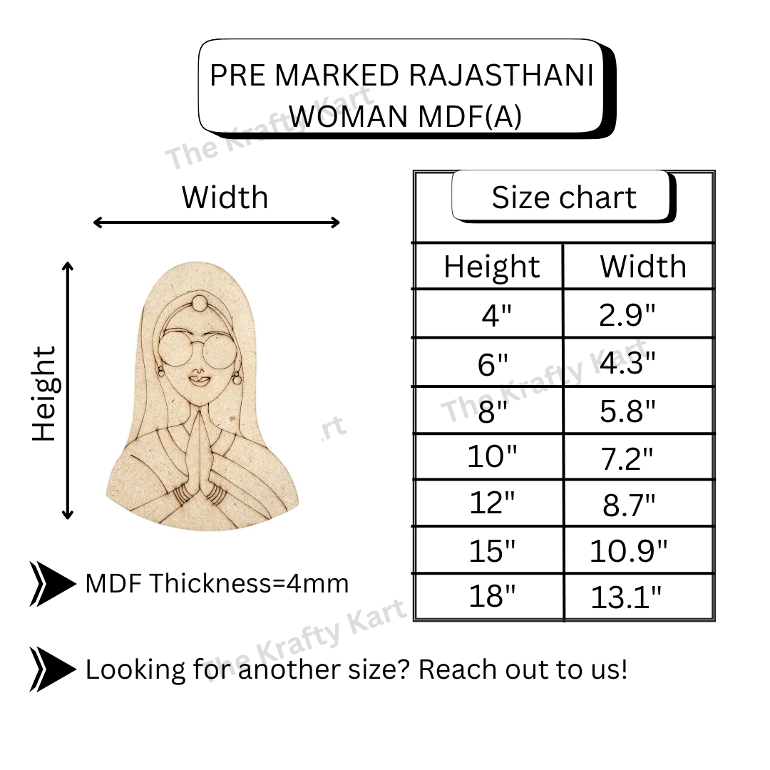 Pre Marked Rajasthani Woman Mdf (A)