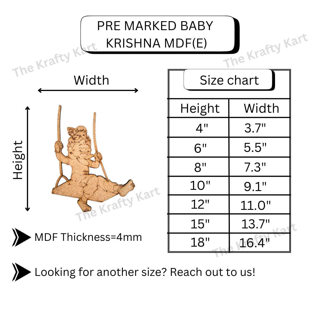 Pre Marked Baby Krishna Mdf (E)