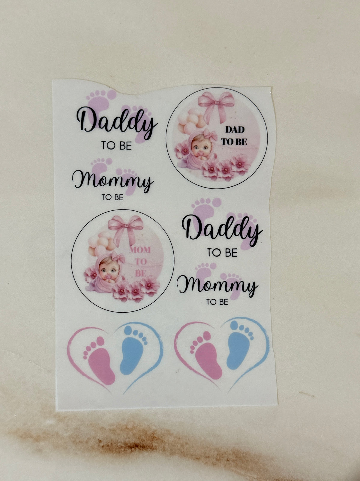 A6 Insert Sheet - Mom To Be & Dad To Be