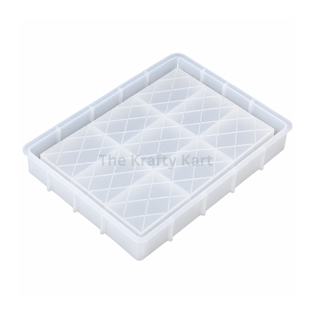 Rectangle Checkered (katli) Desing Storage Tray Mould