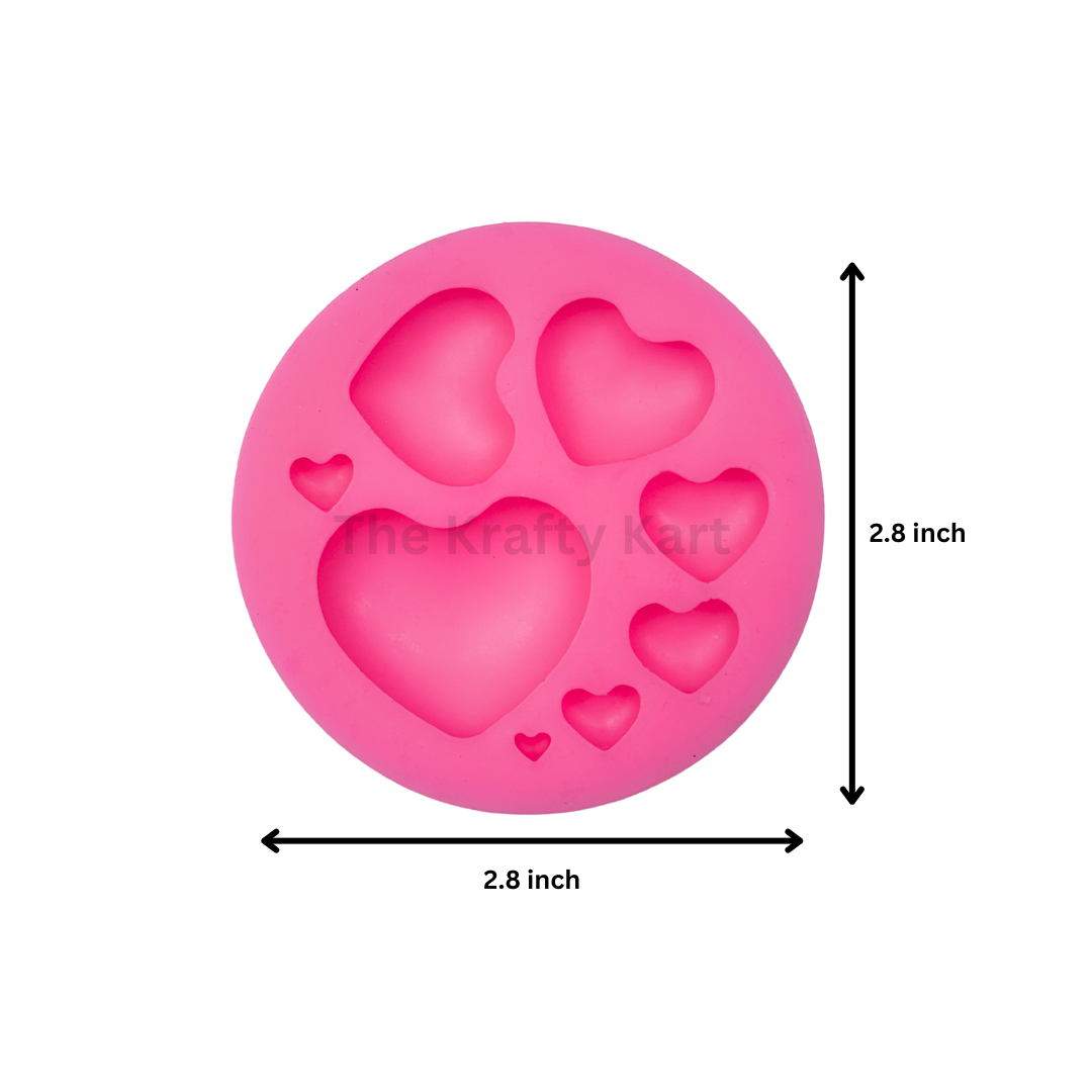 8 Cavity Heart Pink Candle Mould