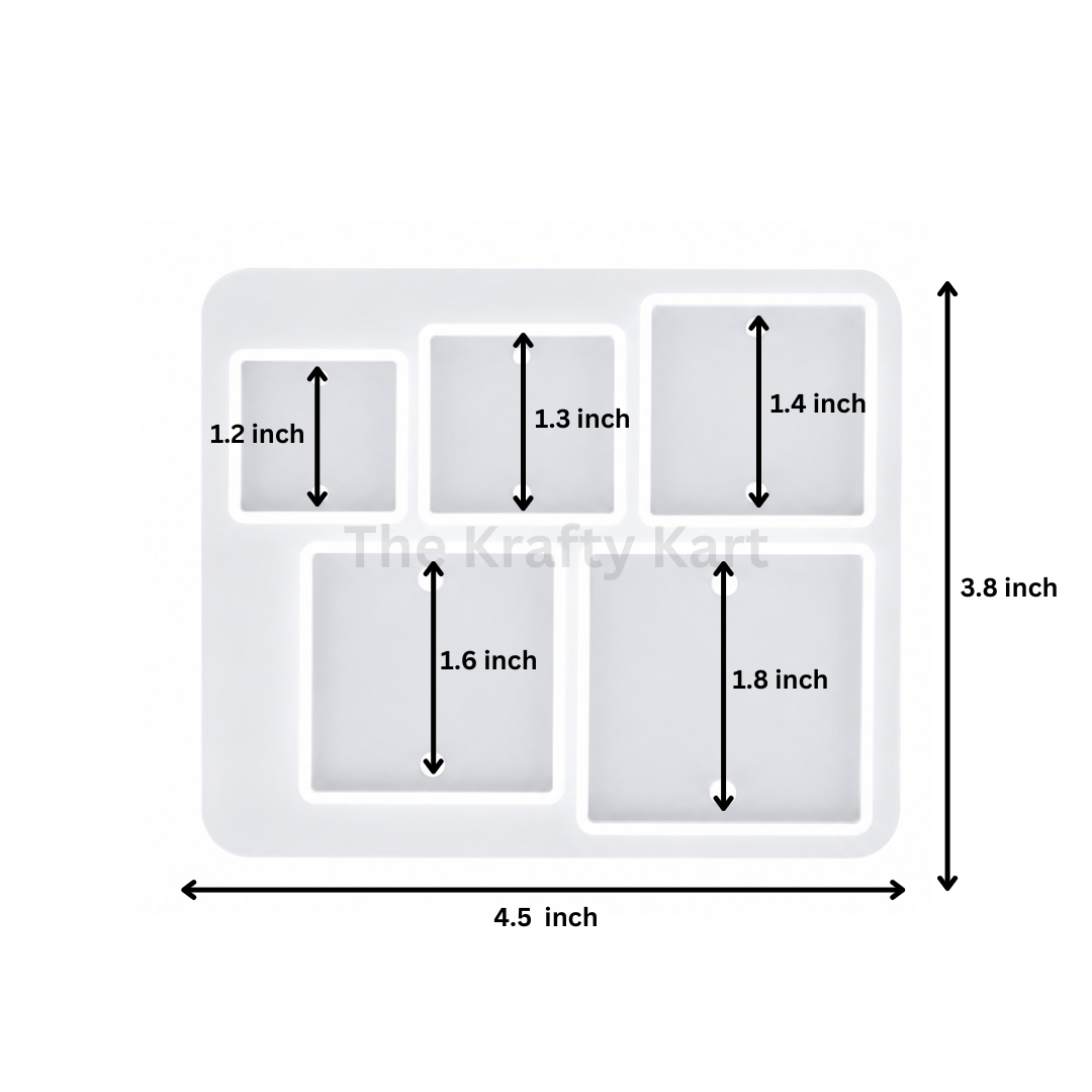 5 Cavity Square Jewellery & Rakhi Mould