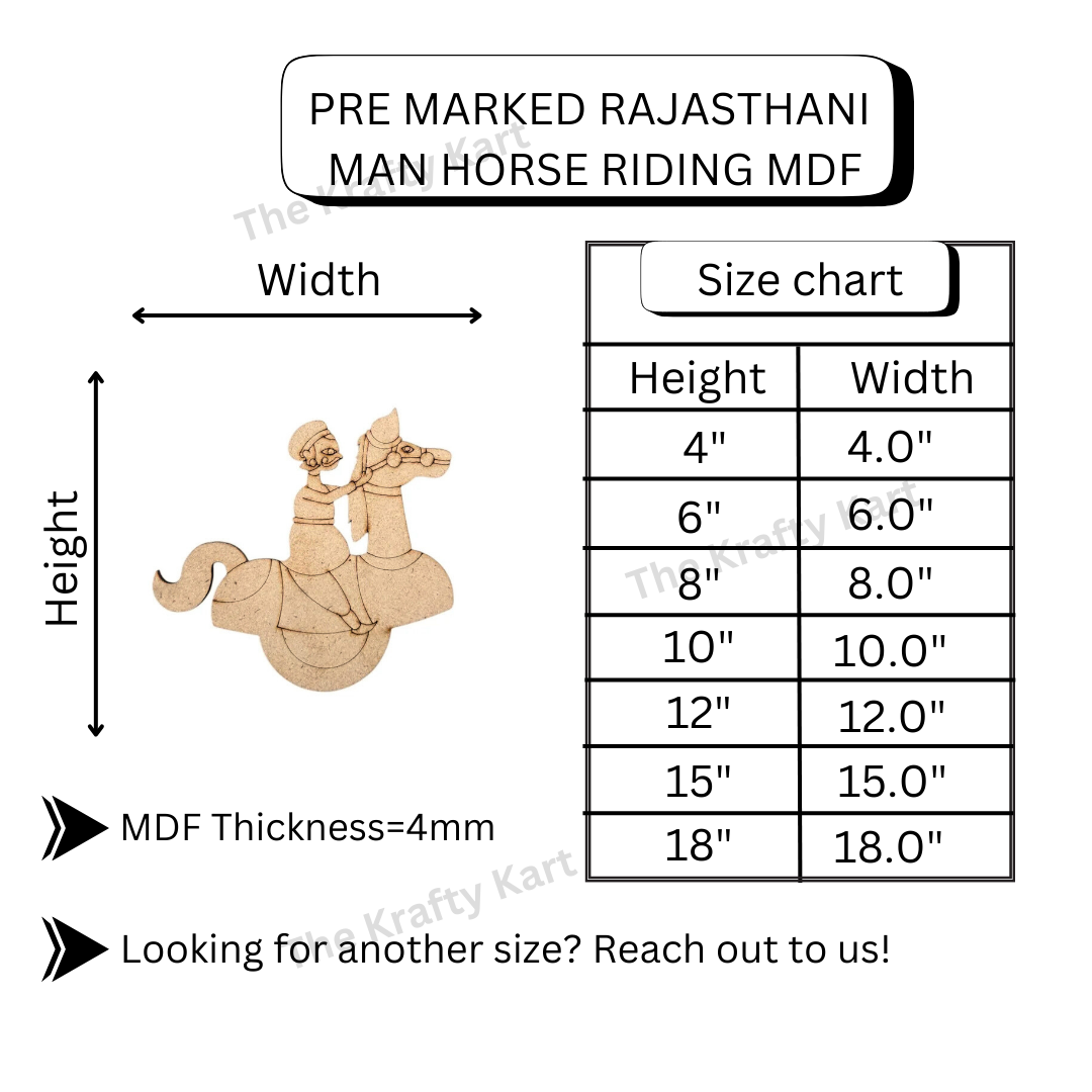 Pre Marked Rajasthani Man Horse Riding Mdf