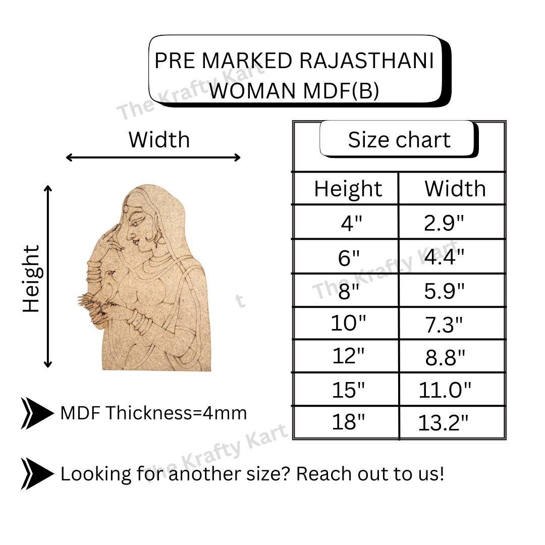 Pre Marked Rajasthani Woman Mdf (B)