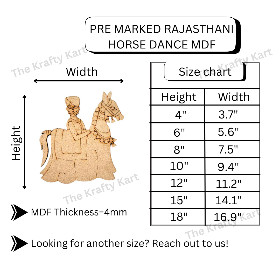 Pre Marked Rajasthani Man Horse Dance Mdf