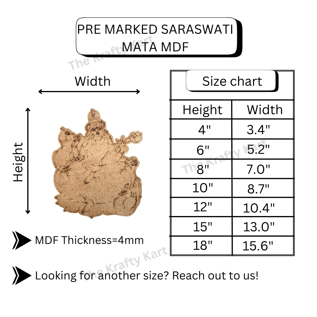 Pre Marked Saraswati Mata Mdf (A)