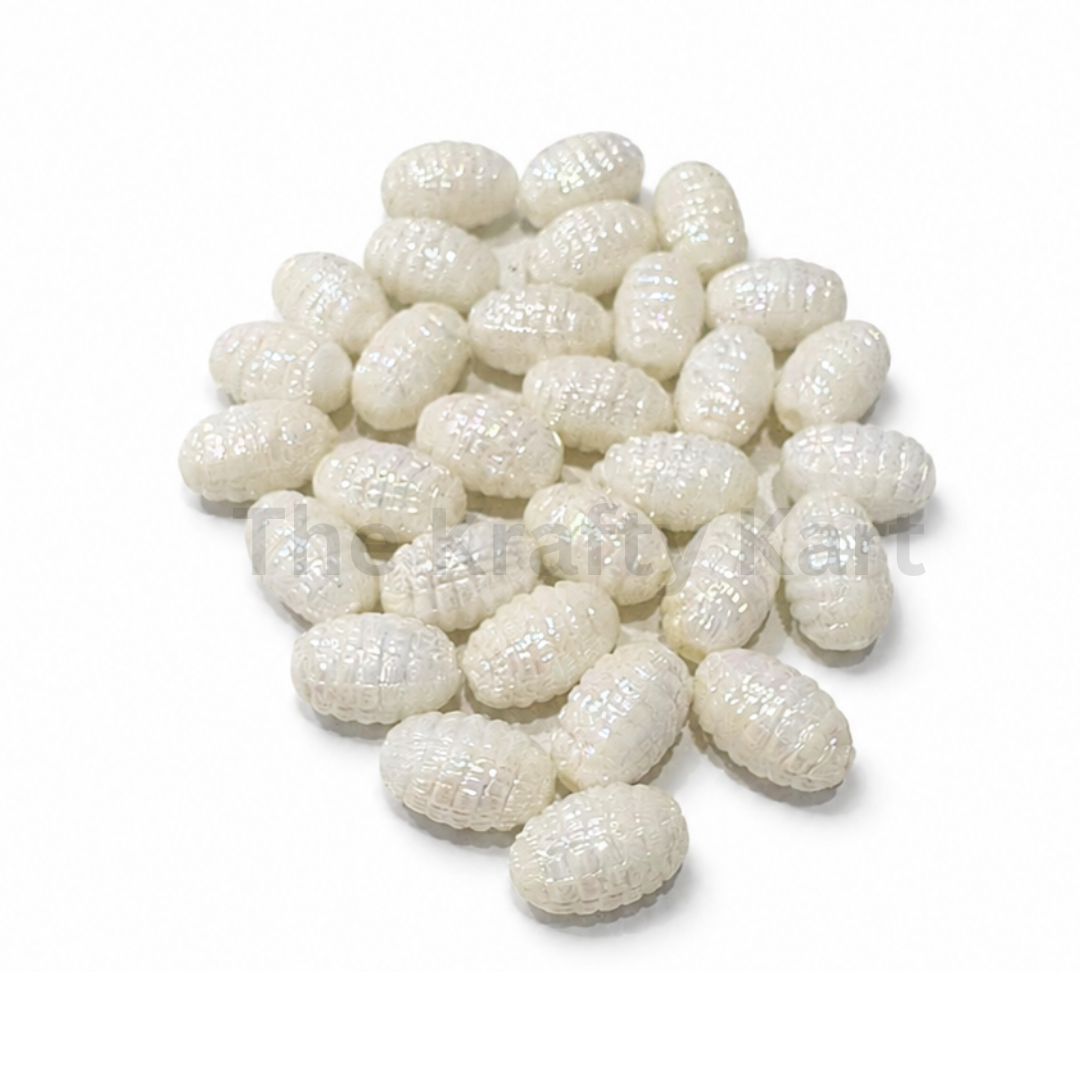 Shiny White Rakhi Beads