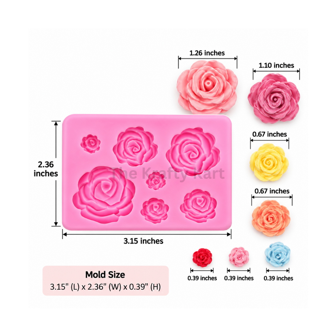 7 Cavity 3D Flower Handmade Mould