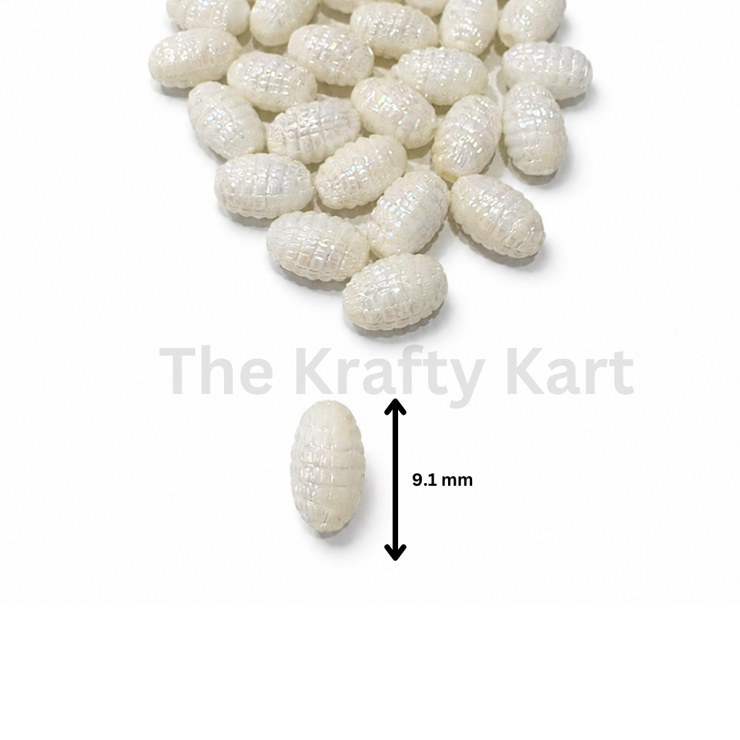 Shiny White Rakhi Beads