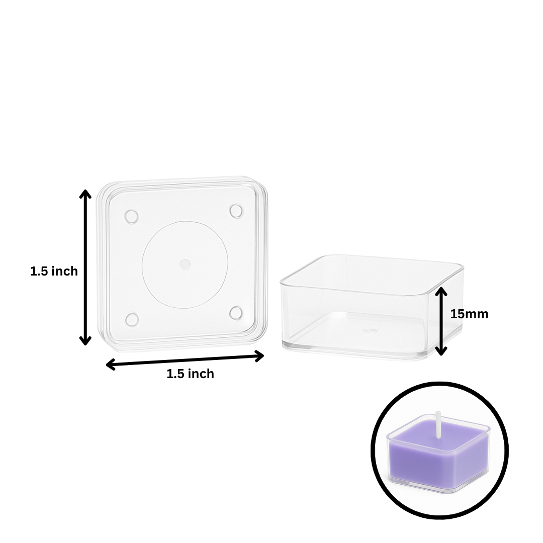 Transparent Cup For Candle - Square