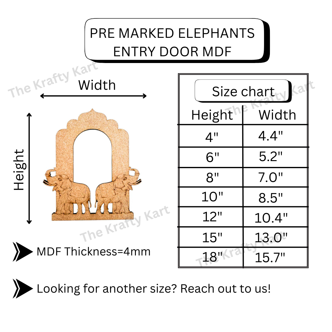 Pre Marked Elephants Entry Door Mdf