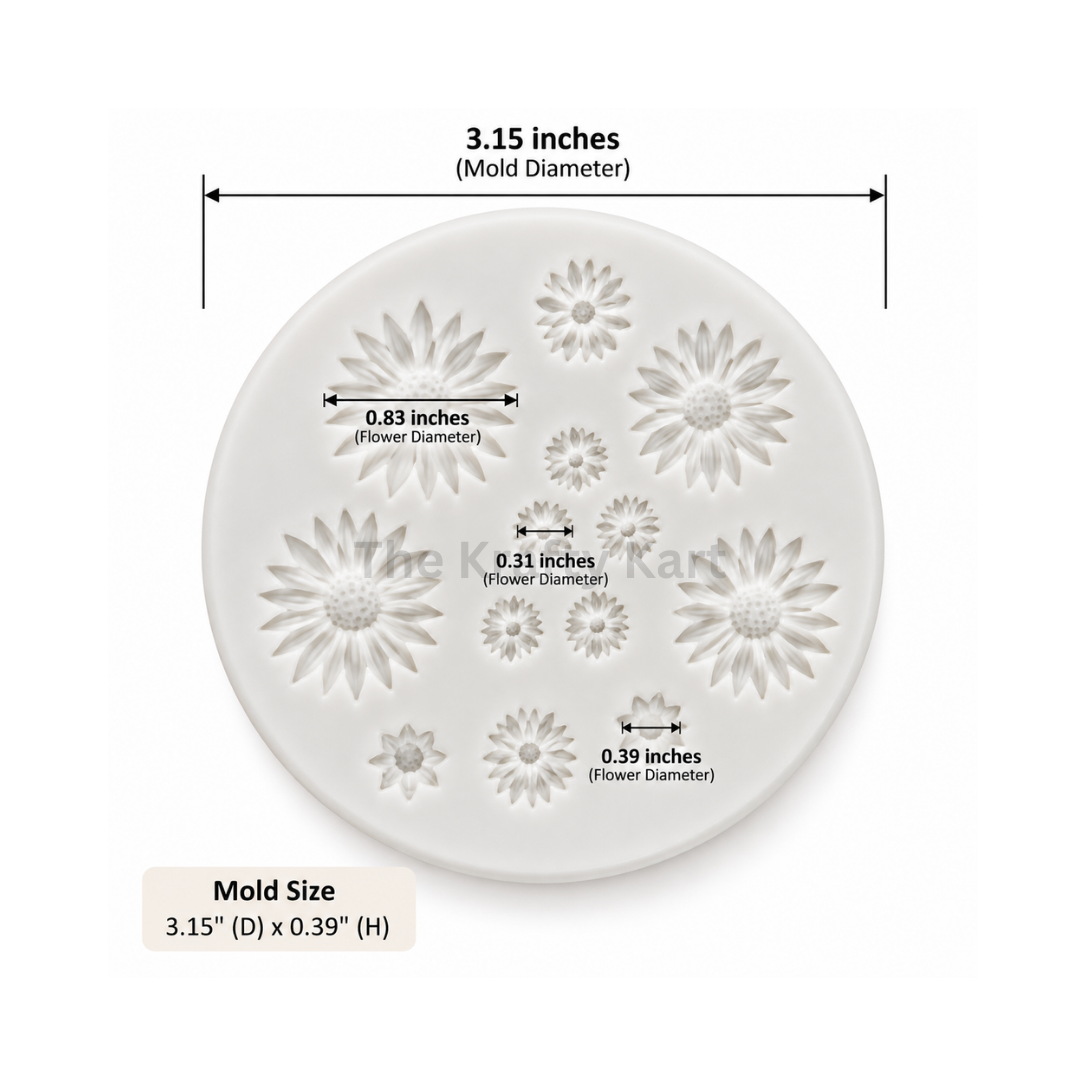 13 Cavity 3D Flower Handmade Mould