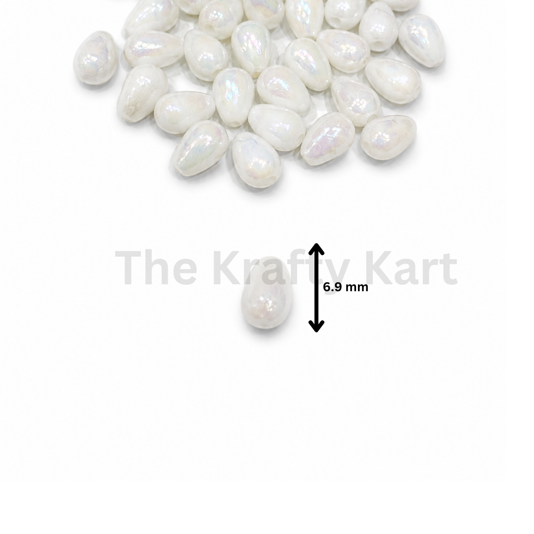 Shiny White Rakhi Beads