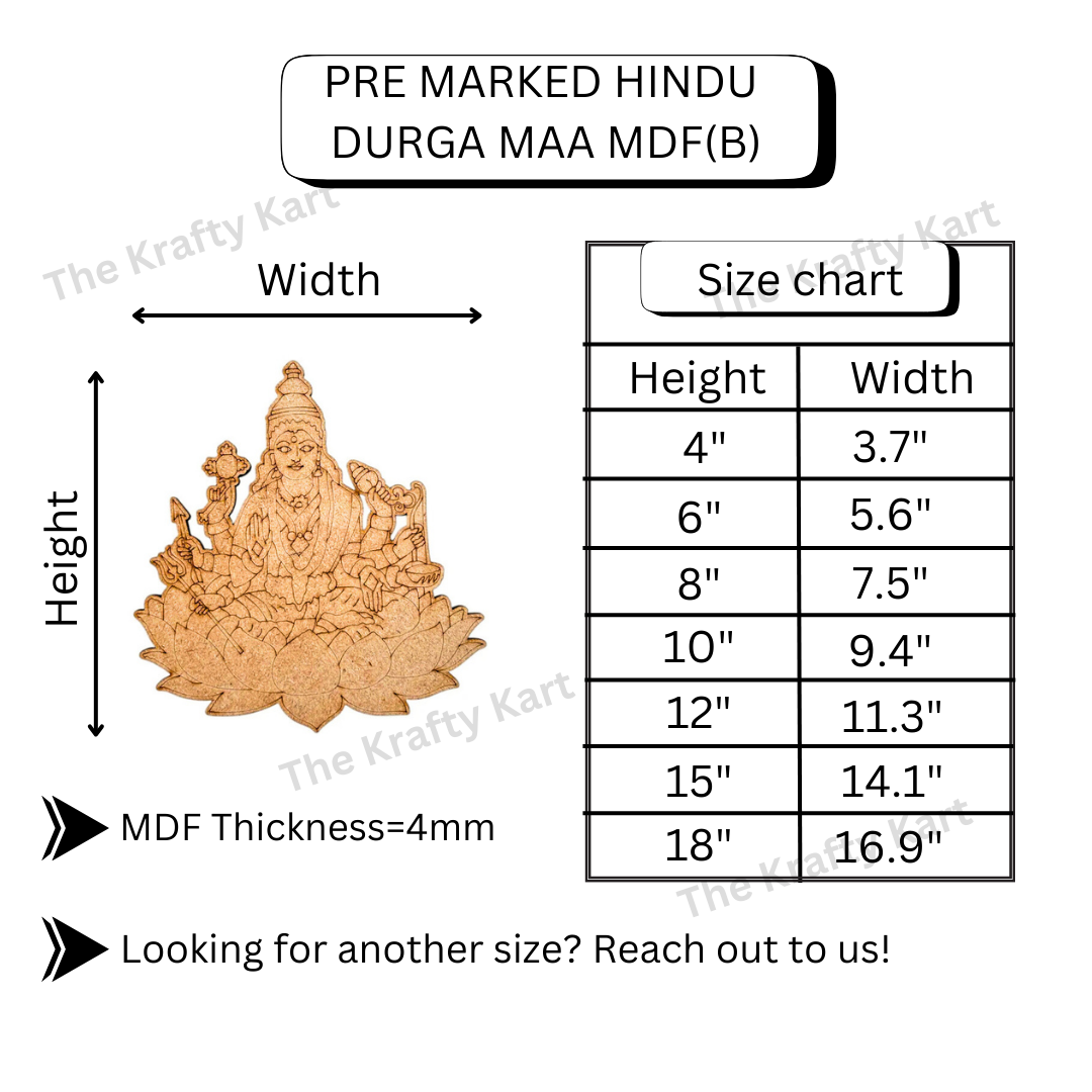 Pre Marked Hindi Durga Maa Mdf (B)