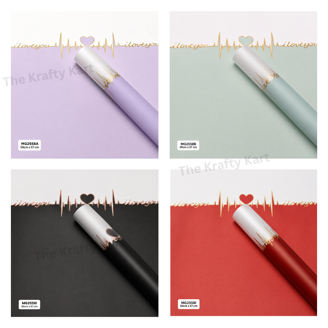 Wrapping Paper Plastic (Heartbeat)(5 Sheets)