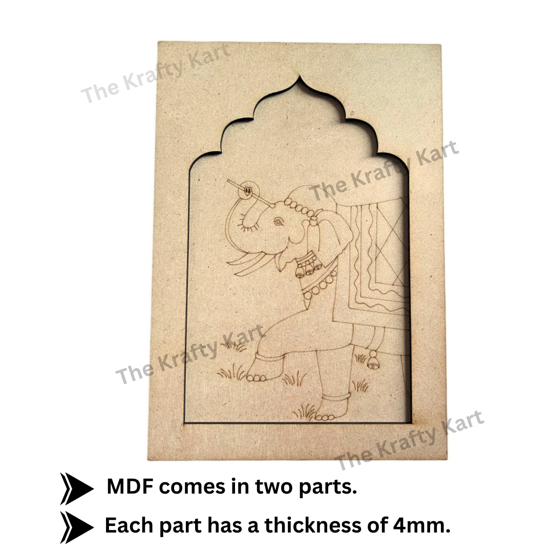 Pre Marked Mdf - Elephant (B) (Jharokha)
